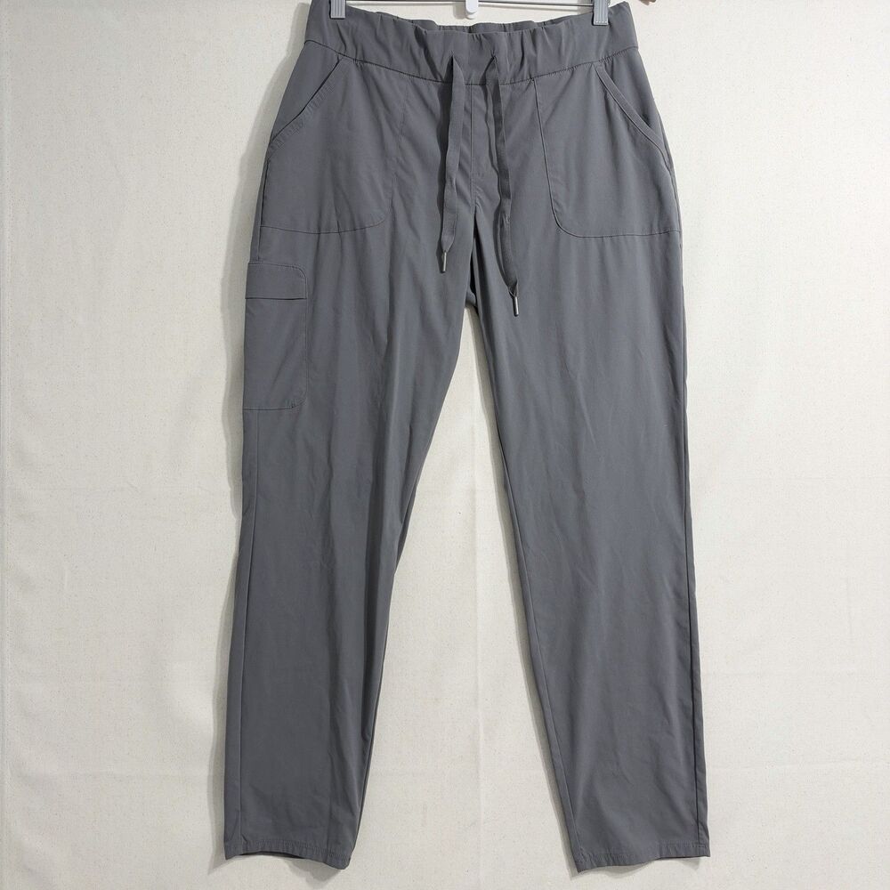 Columbia Womens Large Gray Cargo Hiking Pants Drawstring Stretch Outdoor